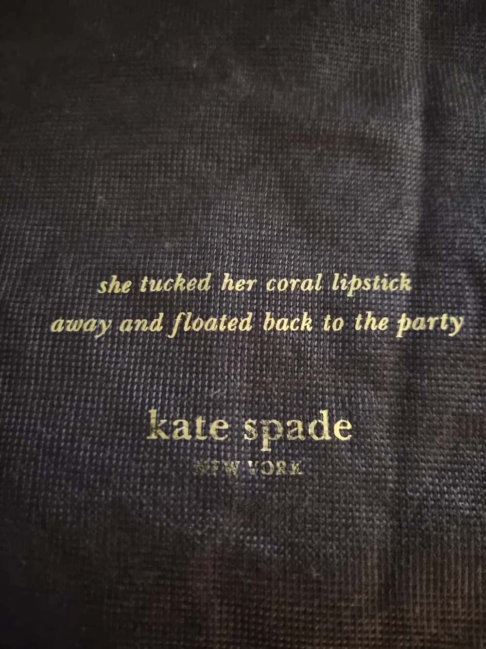 Authentic Kate Spade New York Brown Fabric Dust Bag with Quote – XL (27